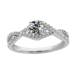 Runder Altschliff Diamantring Crossover Schaft Schmuck 3 Karat Gold