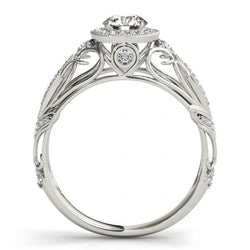 Runder Diamant-Verlobungs-Jubiläum 1.10 Karat Fancy Ring WG 14K