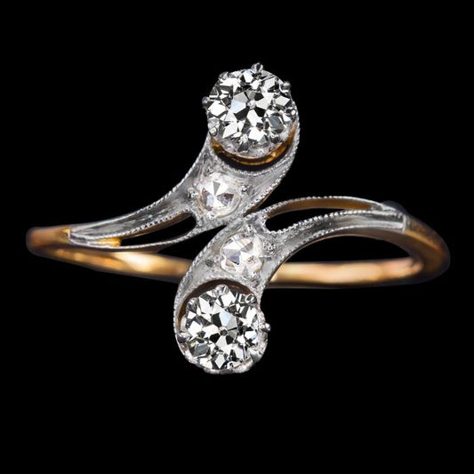 Toi Et Moi alter Bergmann Diamant Vintage-Stil Ehering 2,50 Karat - harrychadent.ch