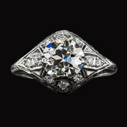 Vintage-Stil Jubiläumsring Runder Altschliff Diamant 3,50 Karat
