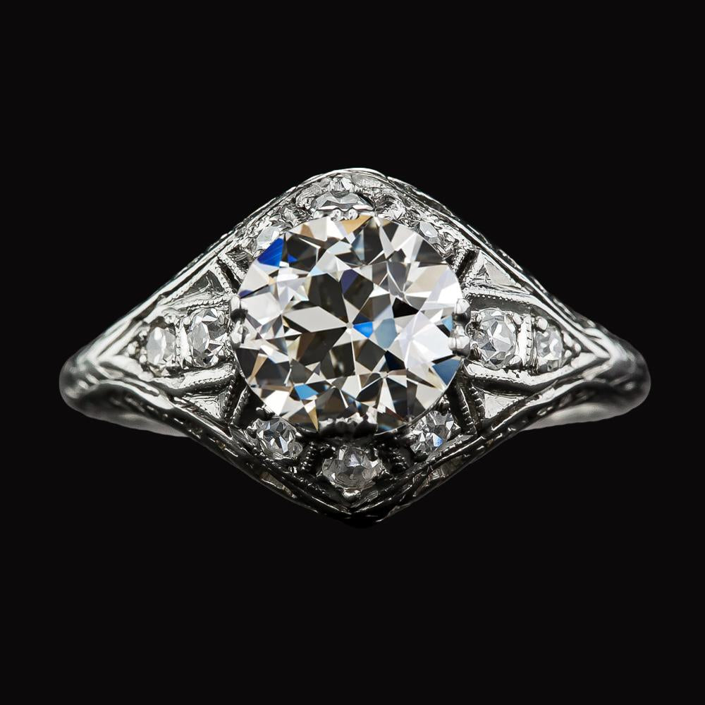 Vintage-Stil Jubiläumsring Runder Altschliff Diamant 3,50 Karat - harrychadent.ch