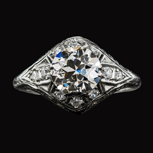Vintage-Stil Jubiläumsring Runder Altschliff Diamant 3,50 Karat - harrychadent.ch