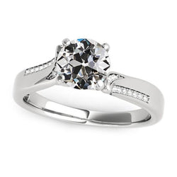 Weißgold Runder alter Minenschliff Diamant Damenschmuck 2.50 Karat