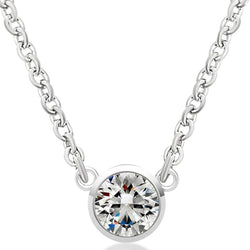 Damen 3 Karat Yard Diamant Halskette 46 cm Kette Weißgold 14K