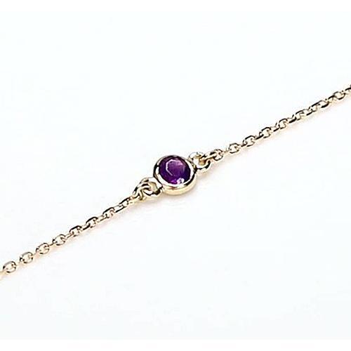 2 Karat Rundes Amethyst Stein Armband Lünette Set Gelbgold 14K - harrychadent.ch