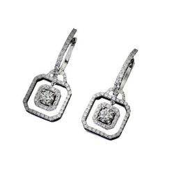 3,25 Karat Diamanten Ohrring baumeln Stil Weißgold Ohrringe Paar