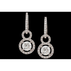 4 Carat Dangle Style Earring Hanging Wg Runden Diamants