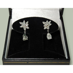 4 Karat Birnenform Marquise Diamant baumeln hängende Ohrringe