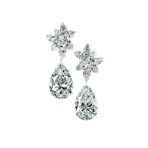Diamant Ohrring Paar Birne Diamant Ohrring Gold 3 Ct