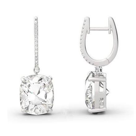 Ohrringe mit Diamanten im Kissenschliff 2,40 Karat Weißgold 14K