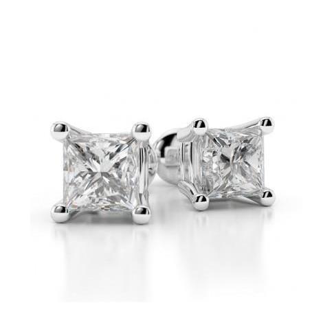 0,90 karat princess cut diamant ohrstecker 14k weißgold