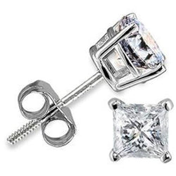 1 Karat Diamant-Ohrstecker mit vier Zinken im Prinzessschliff