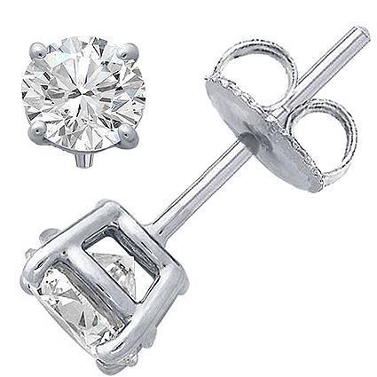 1,5 ct krappen-set runder diamant-ohrstecker 14 karat weißgold