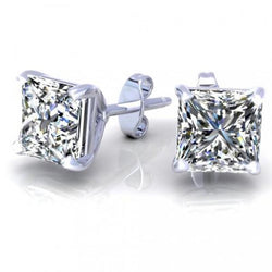 1,5 Karat Prinzessinnenschnitt Ohrstecker Diamant Weißgold 14K