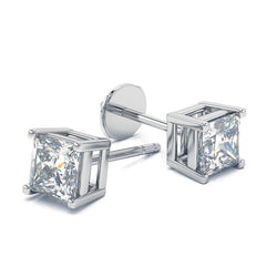 1,8 Karat Princess Cut Damen Ohrstecker 14K Weißgold