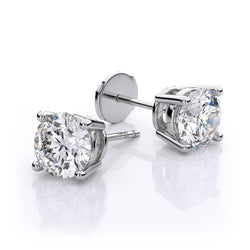 1.40 ct runder Diamant-Ohrstecker 14 Karat Weißgold