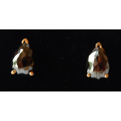 1.50 Karat Ohrstecker Birne Schwarze Diamanten Schönes Gelbgold 14K
