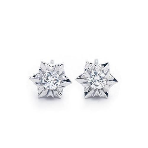 2 carats sparkling runden cut diamants stud earrings white gold