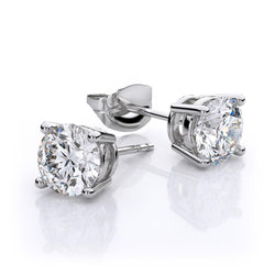 2 Carats Women Studs Earrings Runden Cut Diamants