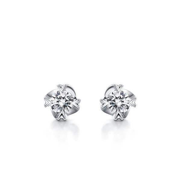 2 ct gorgeous runden cut diamants lady studs earrings white gold