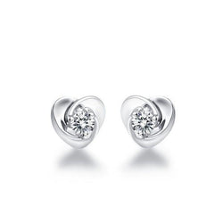 2 Ct Runden Diamants Heart Shape Women Stud Earrings White Gold