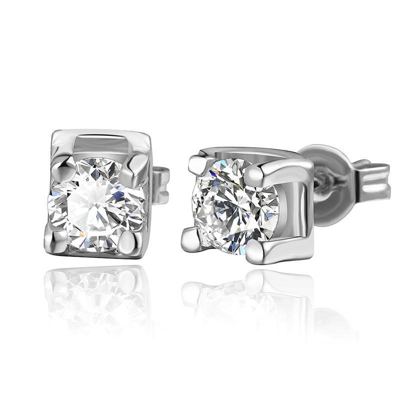 2 ct sparkling runden cut prong set diamants studs earring white gold