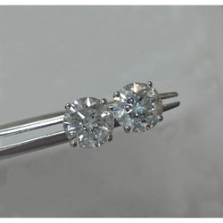 2 Karat Krappen Diamant Runde Ohrstecker Solitär Ohrringe 14K Weißgold