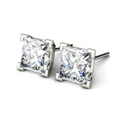 2 kt. princess cut f vs1 diamant ohrstecker 14k weißgold