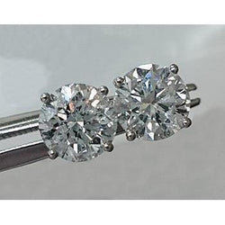 2,2 Karat Diamant runder Ohrstecker 14 Karat Weißgold