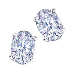 4 Karat Vs1 Diamant-Ohrring-Paar Ovaler Diamant-Ohrstecker Weißgold