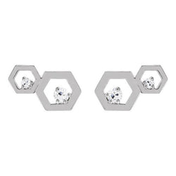 alter Bergmann Diamant Ohrstecker 1,50 Karat Hexagon Form 2 Steinschmuck