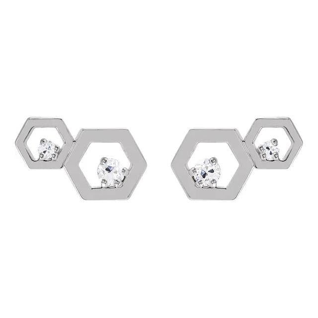 alter Bergmann Diamant Ohrstecker 1,50 Karat Hexagon Form 2 Steinschmuck - harrychadent.ch