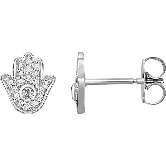 Damen Diamant Ohrstecker Hamsa Handlünette Set Old Cut 3,50 Karat - harrychadent.ch