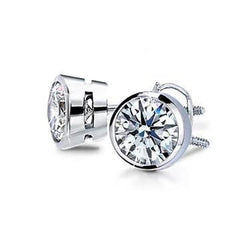 Diamant-Ohrstecker mit runder Lünette, 1 Karat