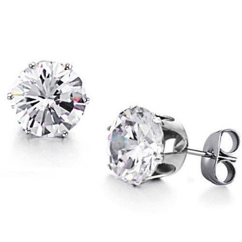Diamanten Studs Earrings 3 Carats 14K White Gold New