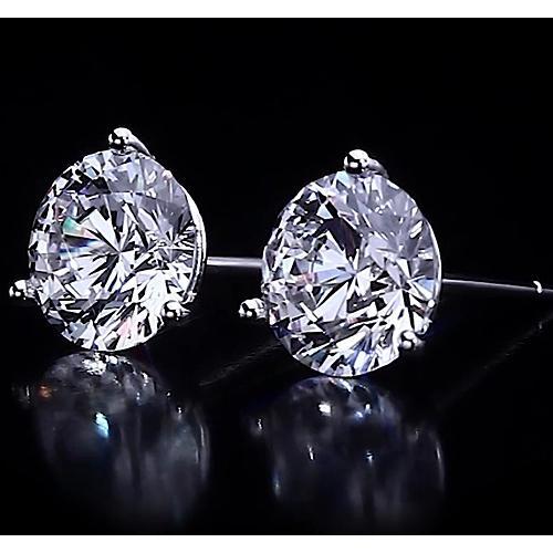 Dreipoliger Ohrstecker runder Diamant 2,50 Karat Schmuck - harrychadent.ch