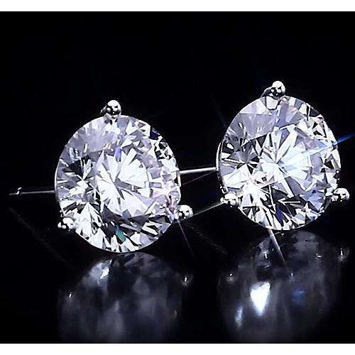 Dreipoliger Ohrstecker runder Diamant 2,50 Karat Schmuck - harrychadent.ch