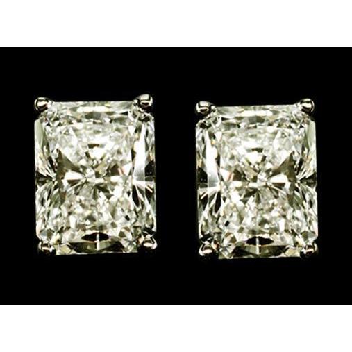 Große 5 Karat Diamant-Ohrstecker im Radiant Cut Neu