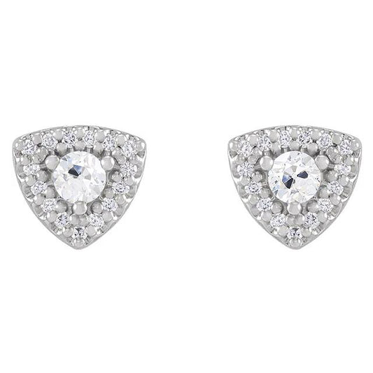 Halo Diamant Stud Old Cut Ohrringe 4,50 Karat Dreiecksförmiger Schmuck - harrychadent.ch