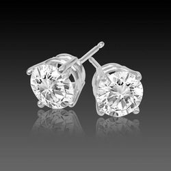 Krappen Set 2 Karat Runder Diamant Damen Ohrstecker Weißgold 14K