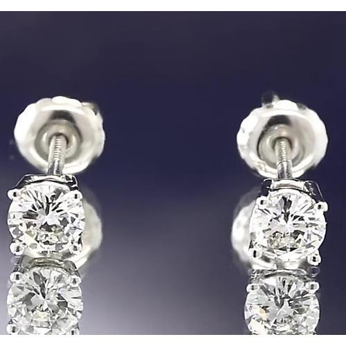 Ohrstecker 2 Karat Runder Diamant Schmuck Weißgold 14K - harrychadent.ch