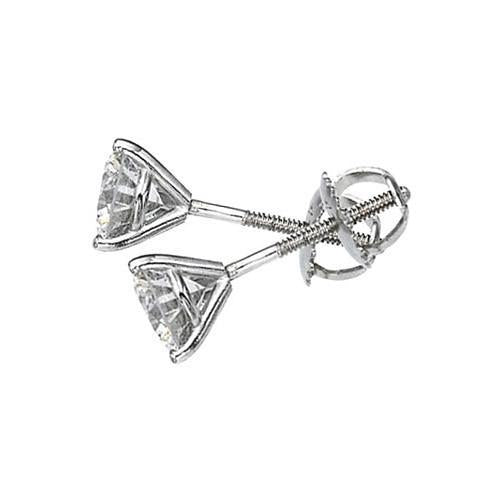 Ohrstecker mit runden Diamanten 2,80 Karat Diamant Martini Style YG