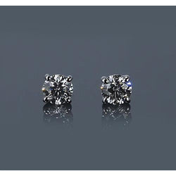 Ohrstecker mit runden Diamanten aus 1 Karat Weißgold 14K
