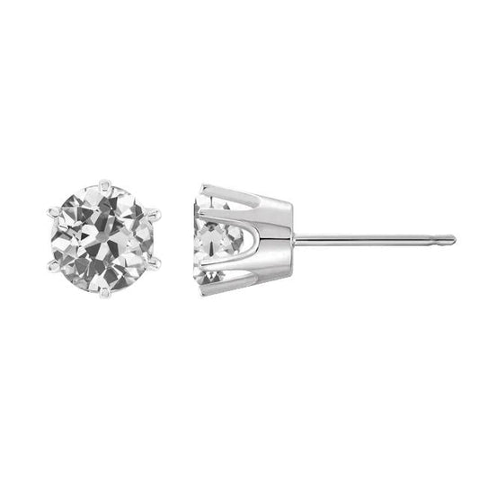 Runde Diamant Ohrstecker Alter Bergmann Schmuck 3 Karat Push Backs - harrychadent.ch