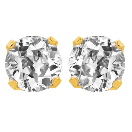 Runde Diamant Ohrstecker alter Bergmann Solitaire Ohrringe 10 Karat Gelbgold - harrychadent.ch