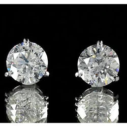 Runder Diamant Ohrstecker 2 Karat Weißgold 14K Schmuck