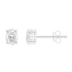 Weißgold 14K Krappenset Oval Cut 3,50 Ct Natürliche Diamanten Ohrstecker