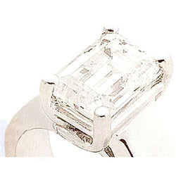 0.50 Karat Smaragd Diamant Solitär Ring Weißgold 14K