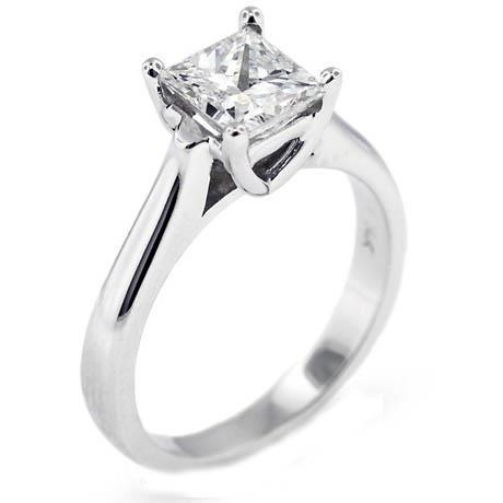 1 karat princess cut solitaire diamant ehering 14k weißgold