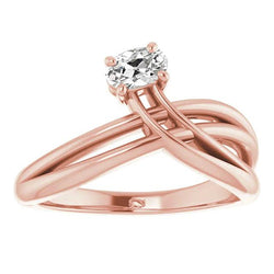 14K Gold Oval Solitaire Ring Alter europäischer Diamant 2 Karat Schmuck